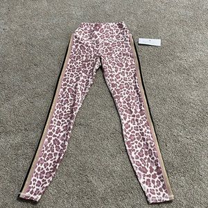 NWT Spiritual Gangster Pink Animal Print Leggings with Ribbon Detail